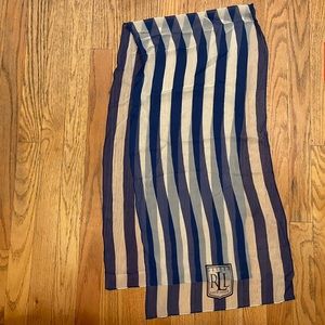 Ralph Lauren Oblong Blue and White Striped Scarf